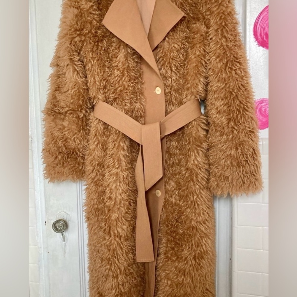 Jonathon Simkhai Small Faux Fur Trench Coat